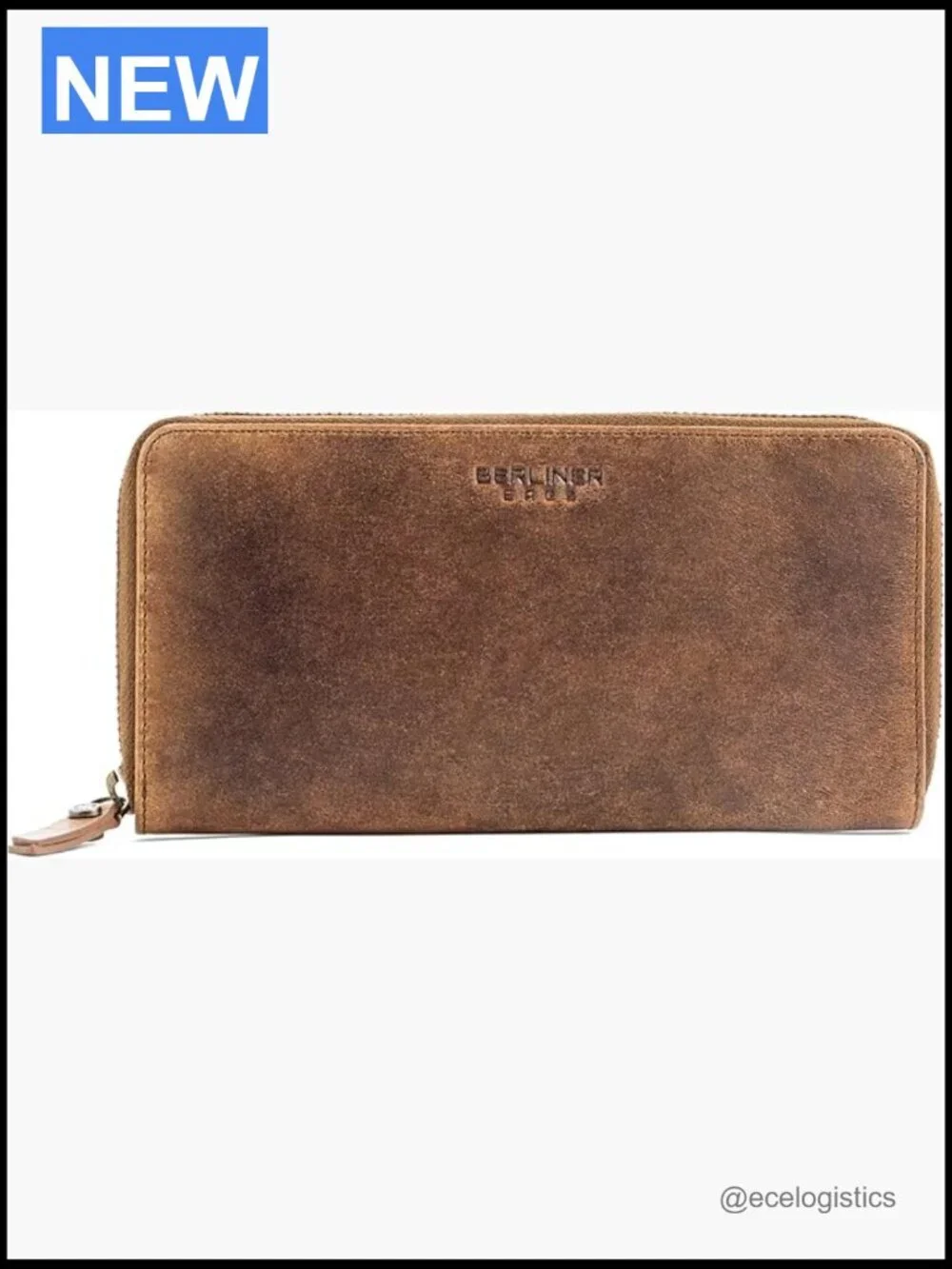 Genuine Leather RFID Blocking Zip Around Wallet 13 Card Slots ID Window